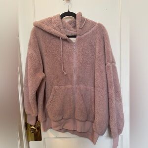 Cozy Pink Sherpa Hoodie